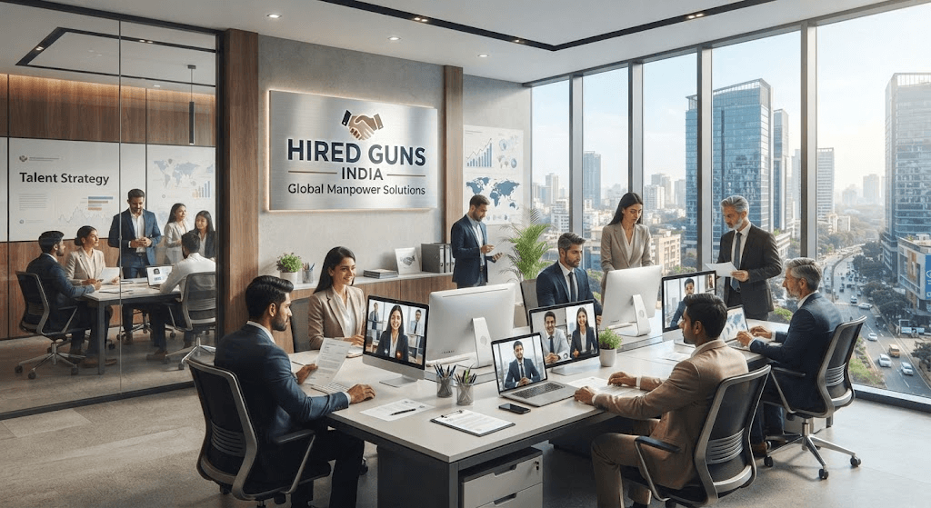 Professionals collaborating in a bright modern office